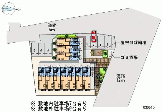 ★手数料０円★島田市元島田　月極駐車場（LP）